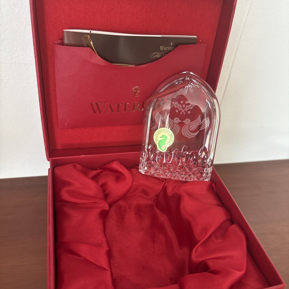 Waterford Two Turtle Doves 12 Days Christmas Crystal Ornament Lismore Ed Box EUC